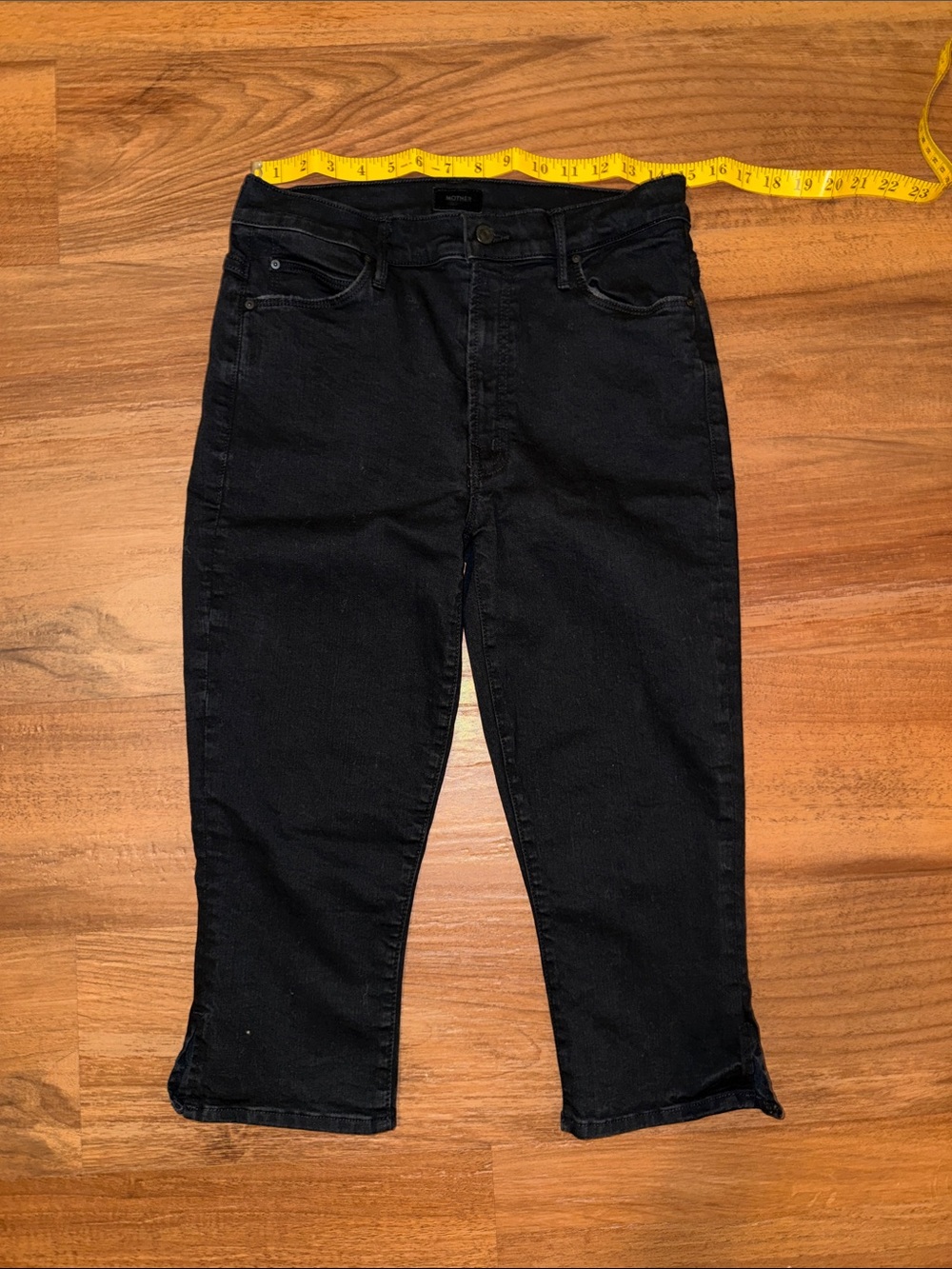 MOTHER Black Stunner Zip Bunny Snip Jeans